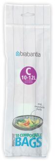 Brabantia PerfectFit composteerbare afvalzak code C, 10-12 liter, 10 stuks/rol