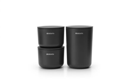 Brabantia ReNew opbergpotjes, set van 3 - Dark Grey Grijs