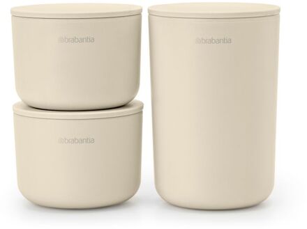 Brabantia ReNew opbergpotjes, set van 3 - Soft Beige