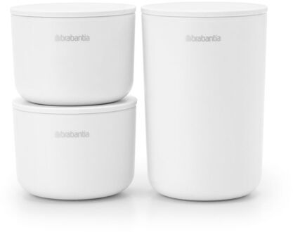 Brabantia ReNew opbergpotjes, set van 3 - White Wit