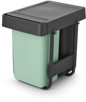 Brabantia Sort & Go Inbouw Prullenbak - 2 x 15 l - Jade Green en Dark Grey Grijs