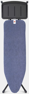 Brabantia Strijkplank B, 124x38 Cm Denim Blue Met Solide Stoomunithouder - Black Blauw