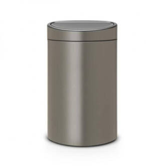 Brabantia Touch Bin Afvalemmer 10 + 23 Liter Met 2 Kunststof Binnenemmers - Platinum