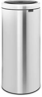 Brabantia Touch Bin Flat Top Afvalemmer 30 Liter Met Kunststof Binnenemmer - Matt Steel