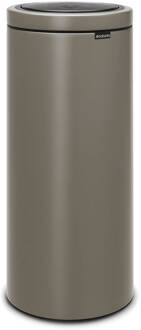 Brabantia Touch Bin Flat Top Afvalemmer 30 Liter Met Kunststof Binnenemmer - Platinum