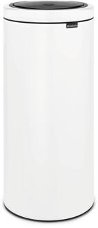 Brabantia Touch Bin Flat Top Afvalemmer 30 Liter Met Kunststof Binnenemmer - White