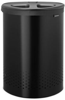 Brabantia Wasbox - 55 liter - kunststof deksel - uitneembare waszak - matt black/donker grijs 242366 Matt Black / Dark Grey