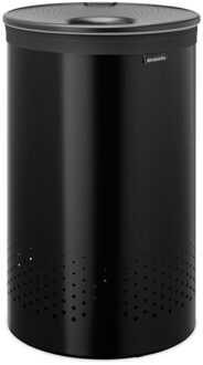 Brabantia Wasbox - 60 liter - kunststof deksel - uitneembare waszak - matt black/donker grijs 242380 Matt Black / Dark Grey