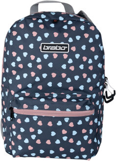 Brabo bb5200 backpack storm hearts st gr/pi - Grijs - One size