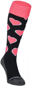 Brabo BC8320C Socks Hearts Black/Pink - Black/Pink - Vrouwen - Maat 28-30