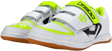 Brabo Indoor Hockeyschoenen Junior wit - lime groen - zwart - 35