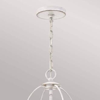 Bradbury hanglamp, 4-lamps, wit wit antiek
