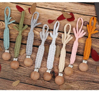 Braided Cotton Rope Nipple Holder Baby Pacifier Clips Chain Nipple Holder Soother Chain for Infant Kids