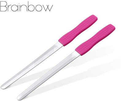 Brainbow 2 Stks/pak Stainessstaal Nagelvijlen Dubbelzijdig Rough Nail Bestand Buffering Polijsten Schuren Sterke Zag Nail Art Gereedschap