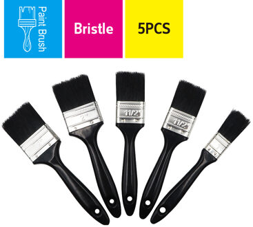 Brakeman 1 1.5 2Inch Kwast Set 5 Stuk Zwart Varkenshaar Zwart Plastic Handvat Diy Bouw Gereedschap 1 1.5 2 duim 5stukken