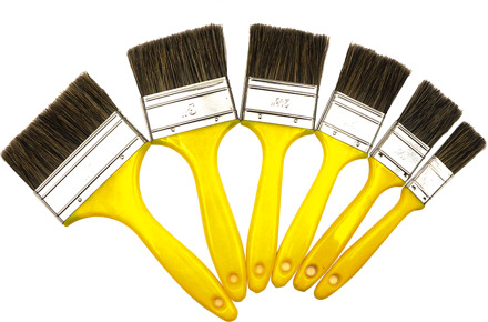 Brakeman 1 1.5 2Inch Kwast Set 5 Stuk Zwart Varkenshaar Zwart Plastic Handvat Diy Bouw Gereedschap 1 2 3 4 1.5 2.5 6stk