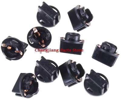 Brand 10 Stuks Zwart Plastic T10 Auto Licht Socket Twist Lock Wedge Instrument Panel Dash Gloeilamp Base Holder 10.7Mm
