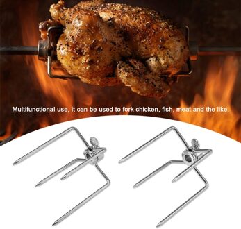 Brand 2 Stuks Multifunctionele Roestvrij Staal Bbq Vork Grill Vork Gebraden Spit Barbecue Tool Voor Indoor En Outdoor Bbq party