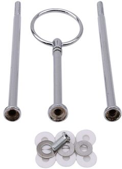Brand 3 Tier Taart Fruitschaal Stand Handle Fitting Taart Plaat Stand Hardware Staaf Plaat Stand Cake Decorating Gereedschap zilver