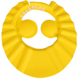 Brand Baby Kids Kinderen Veilige Shampoo Bad Douche Cap Hoed Wassen Haar Schild Verstelbare Elastische Cap Voor Shampoo geel 2