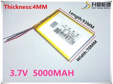 Brand batterij 407093 3.7 V 5000 mAh batterij tablet met Bescherming Boord Voor Tablet PC U25GT