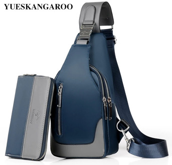 Brand Chest Pack Men Casual Shoulder Crossbody Bag USB Charging Chest Bag Waterproof Oxford Travel Sling Bag Messenger Bag Male