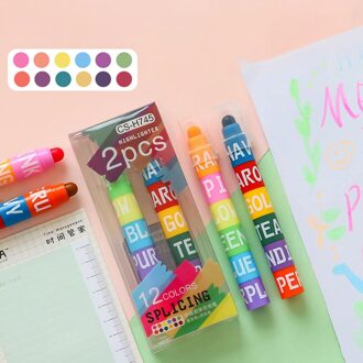 Brand En 6 Kleuren Creatieve Stiksels Effen Markeerstift Marker Fluorescerende Retro Kleur Graffiti Pen Briefpapier