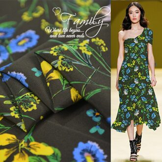 Brand Gedrukt 20Momme Crêpe De Chine Stof Voor Jurk 100% Moerbei Zijde Doek Diy Naaien 1 meter