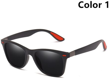 Brand Gepolariseerde Zonnebril Vrouwen Mannelijke Vintage Zonnebril Voor Mannen Rijden Mode Spuare Spiegel Zomer UV400 kleur 1