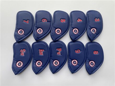 Brand Golf Clubs Cover Voor Strijkijzers 456789PAS Blauw Schild Pu Golf Iron Set Hoofd Bedekt Ems
