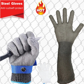 Brand High Quality Safety Gloves Stainless Steel Wire Braided Cut Proof Protect Metal Mesh Working Gloves Men Level 5 Protection