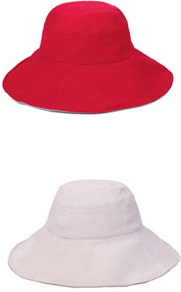 Brand Hoeden Vrouwen Double side gedragen Emmer Hoeden Vrouwelijke Streamer Zon Cap Grote Rand Sunbonnet Fedora Zomer Strand Hoed Rood