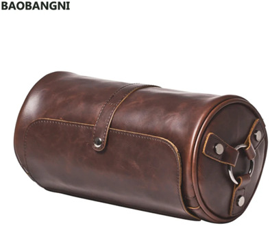 Brand Hot Sale Bucket Men Bags Vintage Small Shoulder Bag Pu Leather Mens Messenger Bag Cylinder Men's Crossbody Bags Male