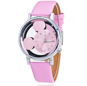 Brand Leather Cartoon Quartz Watch Women Children Girl Boy Kids Fashion Bracelet Wrist Watch Wristwatches Clock Relogio Feminino