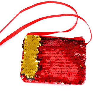 Brand Leuke Sequin Kleine Tas Purse Schouder Crossbody Handtas Voor Kinderen Kids Portemonnees Rood