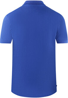 Brand Logo Plain Royal Blue Polo Shirt - maat Blauw