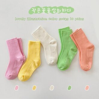 Brand Meisjes Kam Katoenen Sokken Voor Kinderen Snoep Kleur Jongens Sportkleding candy kleur / 3-5yrs