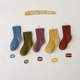 Brand Meisjes Kam Katoenen Sokken Voor Kinderen Snoep Kleur Jongens Sportkleding old-school / 9-12yrs