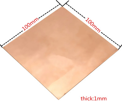 Brand New 99.9% Pure Copper Cu Metal Guillotine Cut Sheet Plate 1mm*100mm*100mm Safe Using Wholesale price