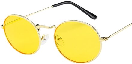 Brand Oval Zonnebril Retro Vrouwen Bestuurder Tinten Vrouwelijke Vintage Zonnebril Ellips Metalen Frame Bril Zomer Uv C