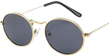 Brand Oval Zonnebril Retro Vrouwen Bestuurder Tinten Vrouwelijke Vintage Zonnebril Ellips Metalen Frame Bril Zomer Uv