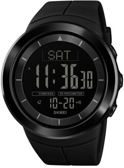 Brand Skmei Digitale Sport Horloge Kompas Calorie Stappenteller Horloge Luxe Waterdicht Stopwatch Chronograaf Elektronische Horloge zwart