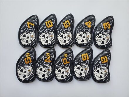 Brand Skull Golfclubs Cover Voor Strijkijzers 3456789PAS Pu Golf Iron Set Hoofd Bedekt Ems