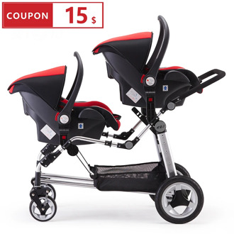 Brand Twins Baby Stroller Double Front And Rear Folding Accessories European Baby Strollers twins stroller with car seat