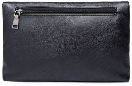 Brand Unisex Koppelingen Tas Zakelijke Effen Zwart PU Lederen Envelop Clutch Portemonnee Mannen Vrouwelijke Handtas Party Bag