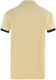 Branded Collar Beige Polo Shirt - maat
