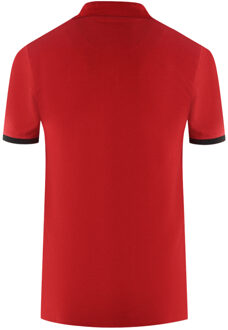 Branded Collar Red Polo Shirt Rood