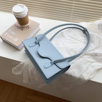 Branded Eenvoudige Pu Lederen Schoudertas Onderarm Zak Voor Vrouwen Zomer Groen Geel Leuke Handtassen En Portemonnees Blauw