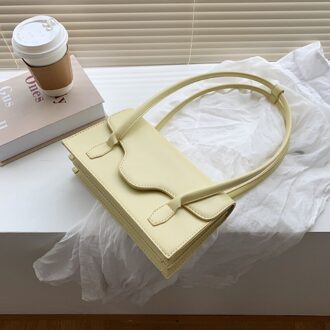 Branded Eenvoudige Pu Lederen Schoudertas Onderarm Zak Voor Vrouwen Zomer Groen Geel Leuke Handtassen En Portemonnees