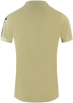 Branded Sleeve Beige Polo Shirt